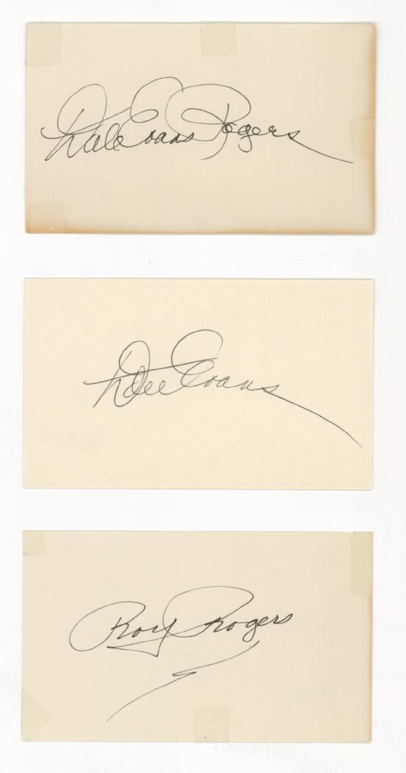 Roy Rogers and Dale Evans Signed Index Cards (3) (1 of 2)