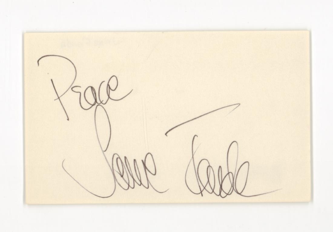 Jane Fonda Signed Index Card Beckett COA (1 of 2)