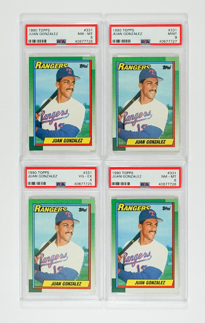 Four 1990 Topps Juan Gonzalez Graded Cards (1 of 2)