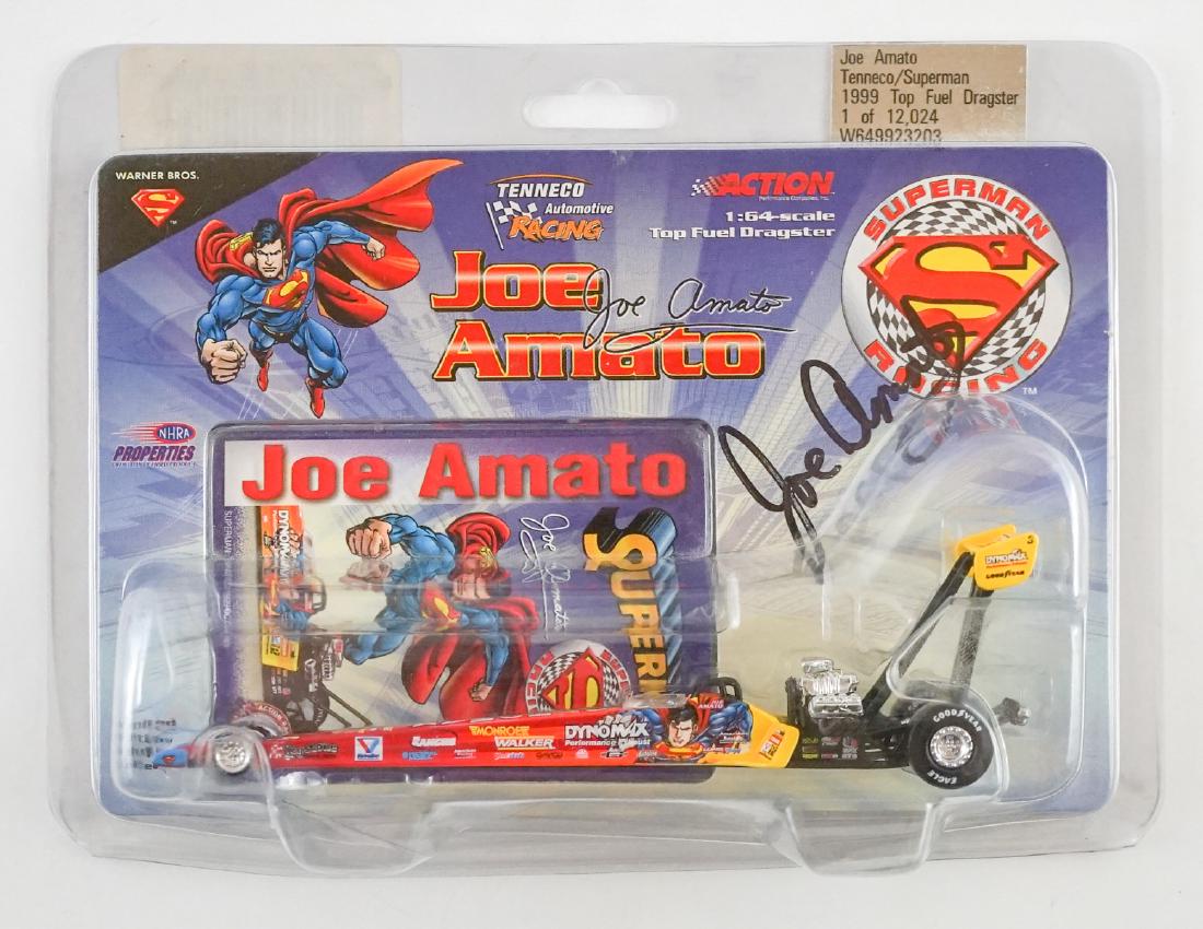 Joe Amato Signed Scale Model Car PSA/DNA: Joe Amato signed scale model car. Car is Mint in packaging with signature on the card inside of the clam pack. Comes with PSA/DNA COA. We ship all items from this auction in-house and gladly combine s