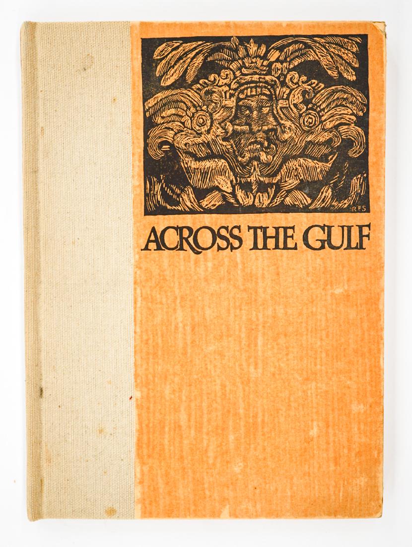 Mark Tobey Bookplate: Mark Tobey Bookplate. Approximately 5 in. x 3.5 in. Affixed inside front cover of Across the Gulf by Ralph Fletcher Seymour 1928. 63 pp. The Alderbrink Press. Owner notes below bookplate read 'Ex-Libr