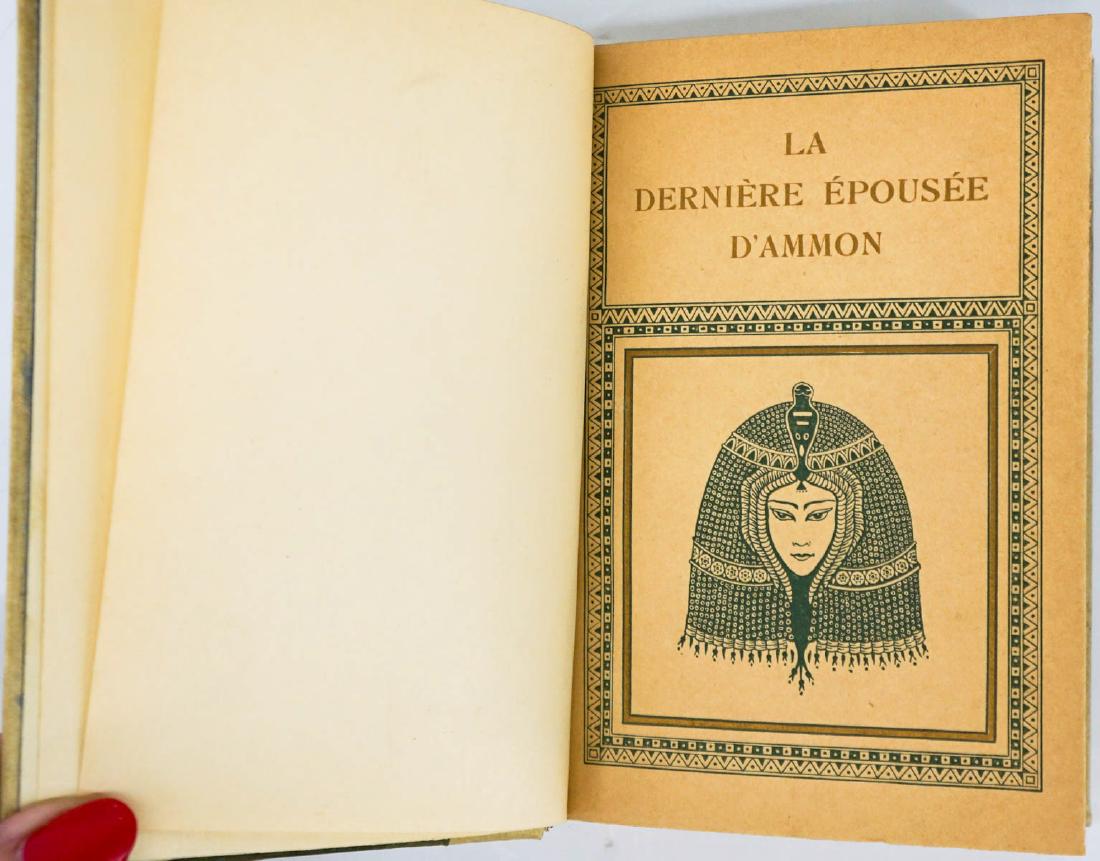 La Derniere Epousee D'Ammon: La Derniere Epousee D'Ammon by Barry Leon. (French) Bookplate inside front cover 'Lady Eaton'. 148 uncut pages. L'Edition D'Art, Paris. Undated. Measures 6.25 in. x 4.25 in. x .75 in. Provenance: Esta
