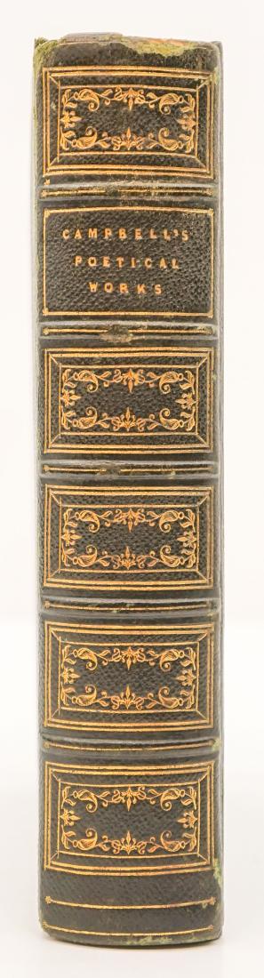Poetical Works Thomas Campbell 1843 With Letter: The Poetical Works of Thomas Campbell with a correspondence letter from Mr. Campbell. 1843. Edward Moxen, London. Rebound with envelope and letter. Leatherbound with gilt design and lettering. Five ra