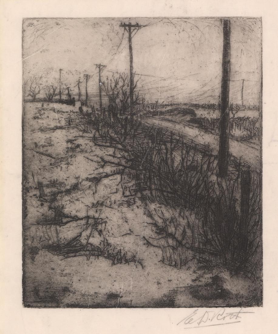 Ernest Roth Signed Litho [New York]: Ernest Roth (New York 1879 - 1964) signed lithograph. Artist signature in pencil lower right. Measures 8.5-in. x 7.125-in. sheet size. Measures 6.625-in. x 5.375-in. for image window cut in mat. Tonin