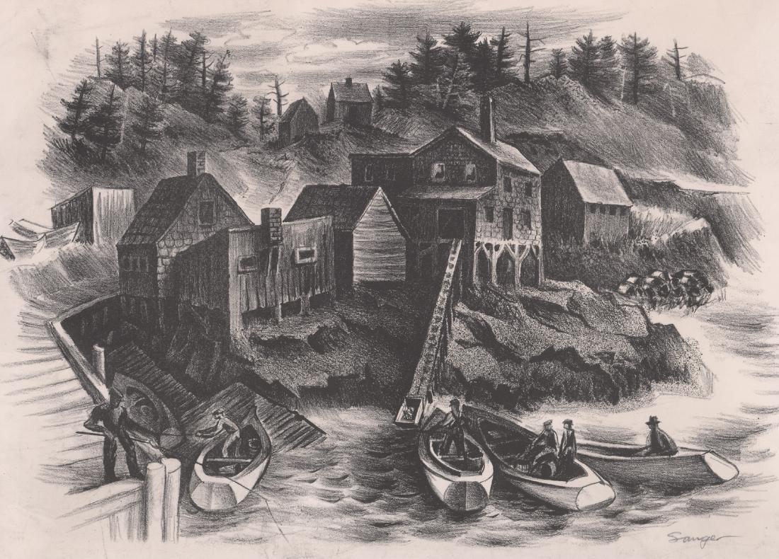 Isaac J. Sanger Lithograph [WPA, New England] (1 of 4)