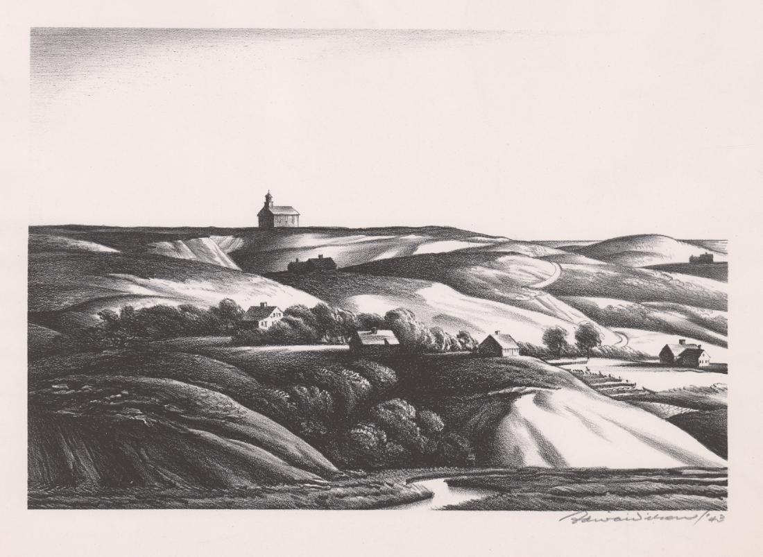 Edward Arthur Wilson Lithograph [Landscape, Farm] (1 of 4)