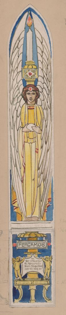 Illegibly Signed Watercolor [Stained Glass Window] (1 of 3)