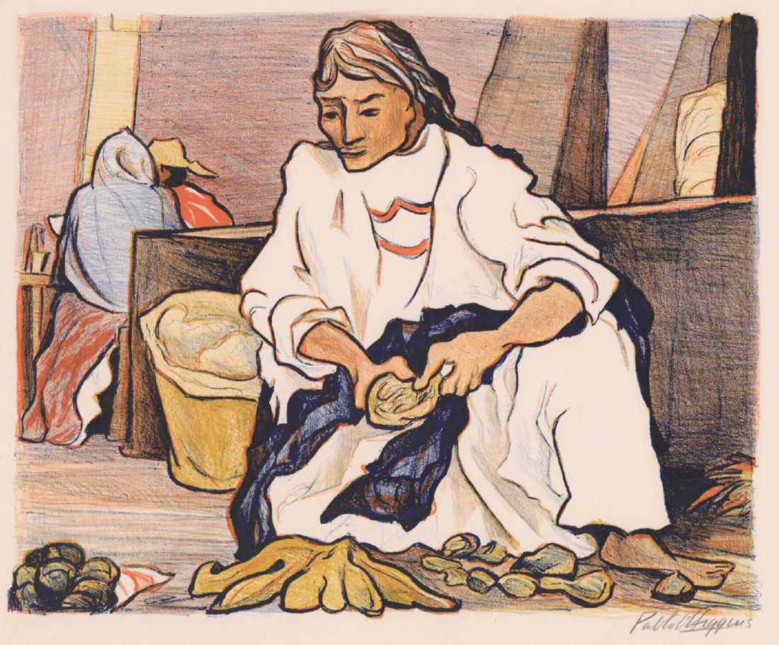 Paul E. (Pablo) O'Higgins Color Lithograph [Woman] (1 of 4)