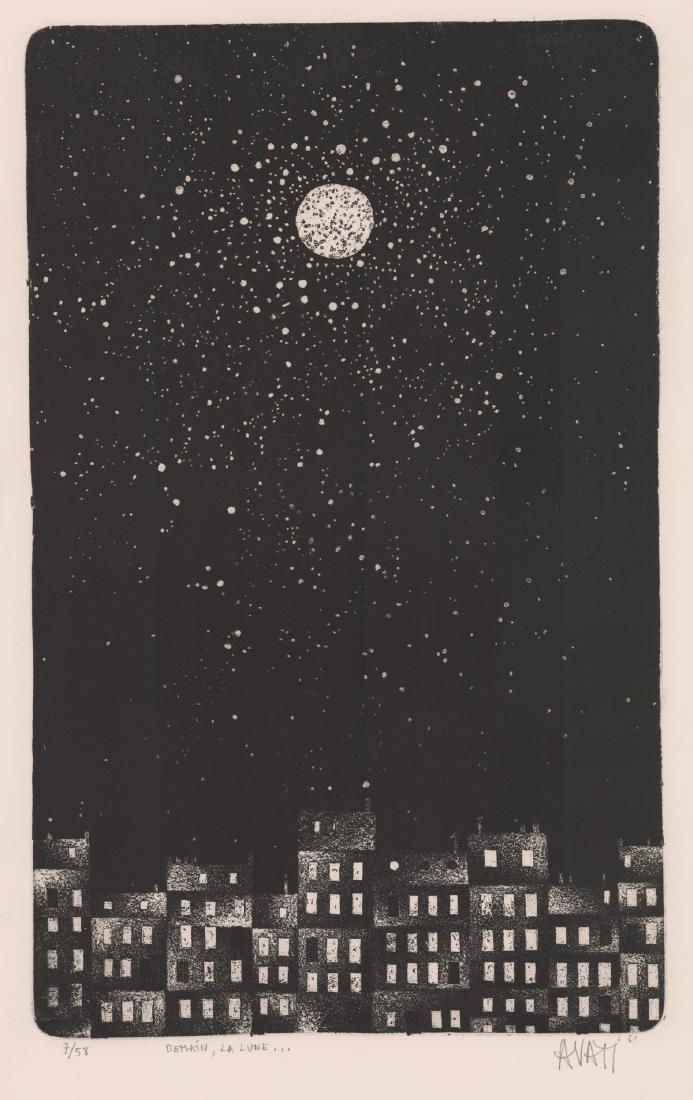 Mario Avati Signed Aquatint [Paris at Night] (1 of 5)