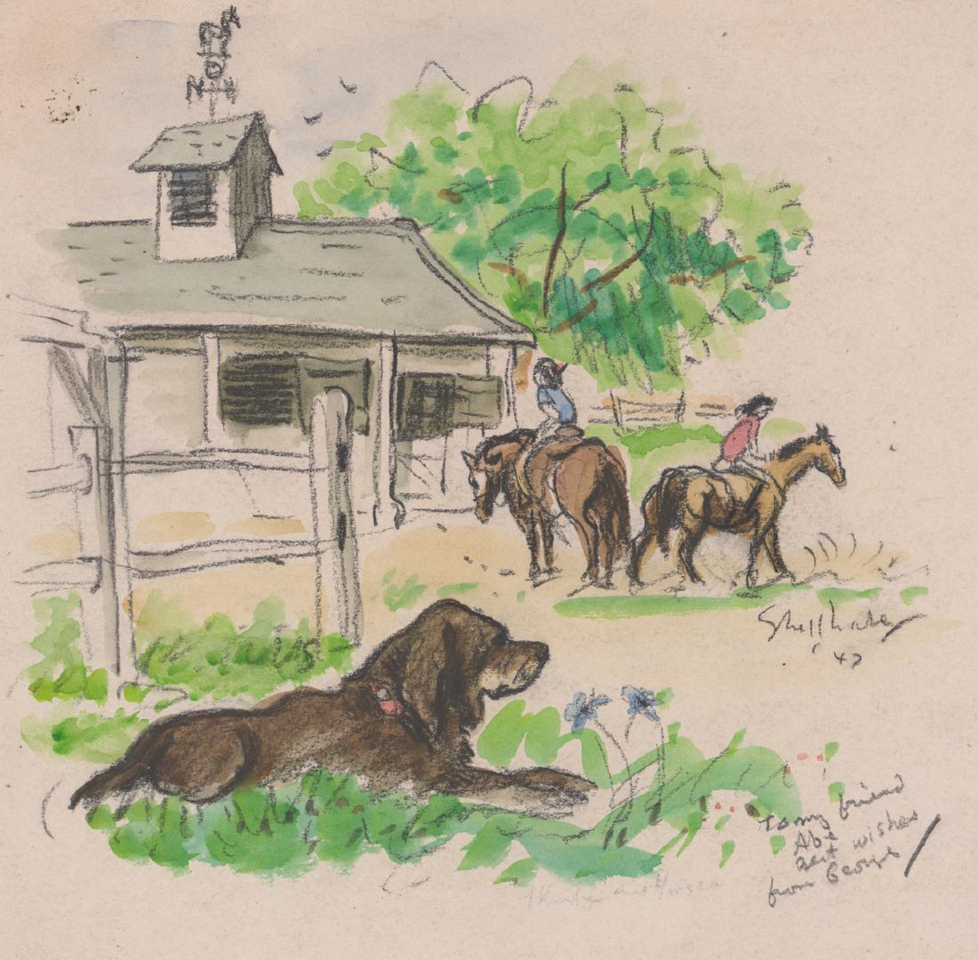 George Shellbase Watercolor/Crayon [Dogs, Horses] (1 of 4)
