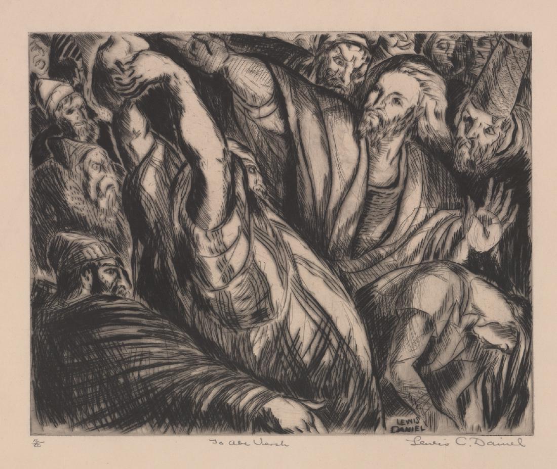 Lewis C. Daniel Signed Drypoint [WPA, Jesus] (1 of 6)