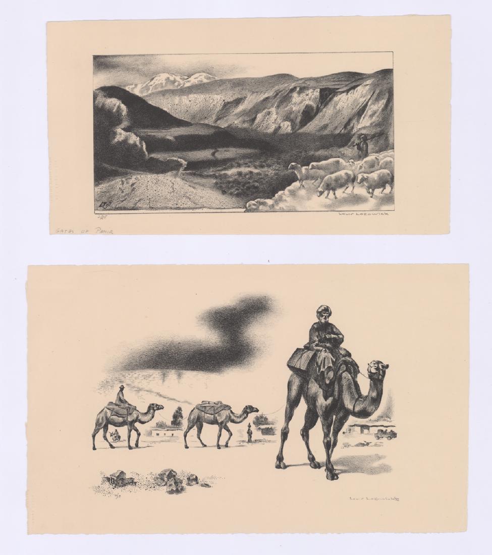 Louis Lozowick Lithos [Sheep and Shepherd, Camels] (1 of 4)