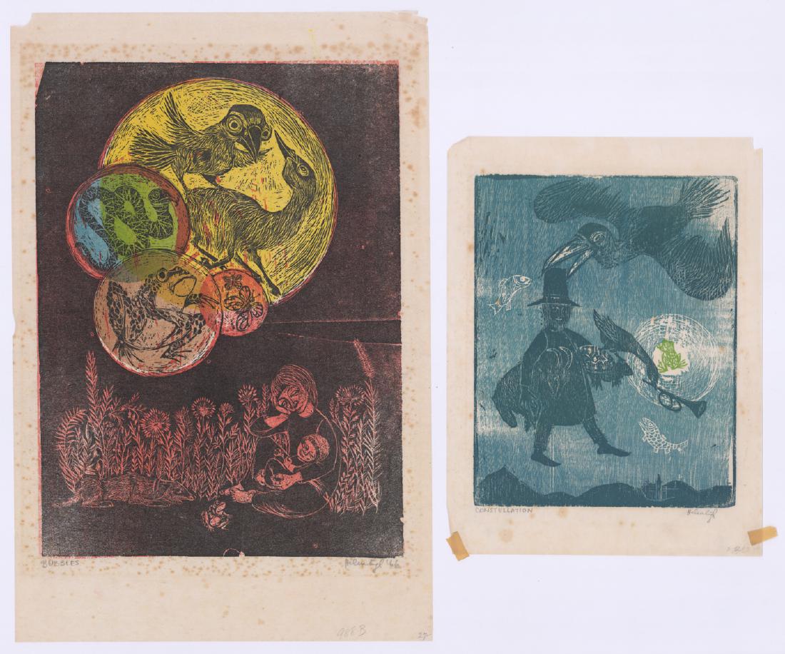 Helen K. Siegl Signed Color Woodcuts [Abstract] (1 of 2)