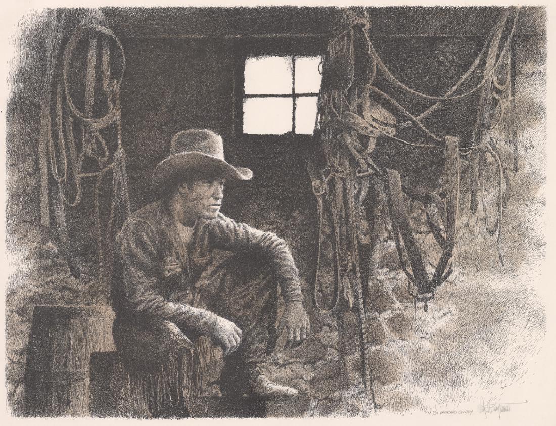 Illegibly Signed Lithograph [Western, Cowboy] (1 of 4)
