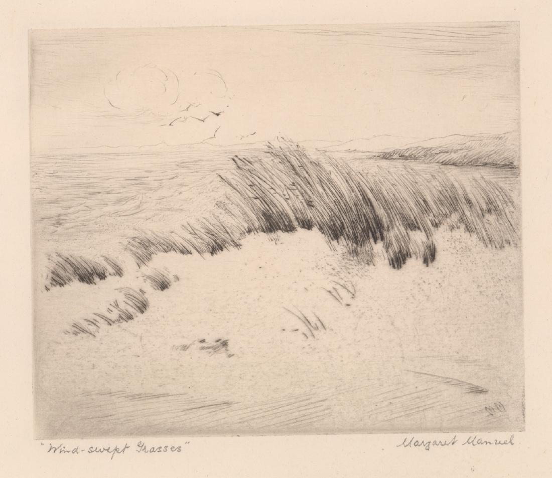 Margaret Manuel Signed Etching [Coast Dune Scene] (1 of 5)