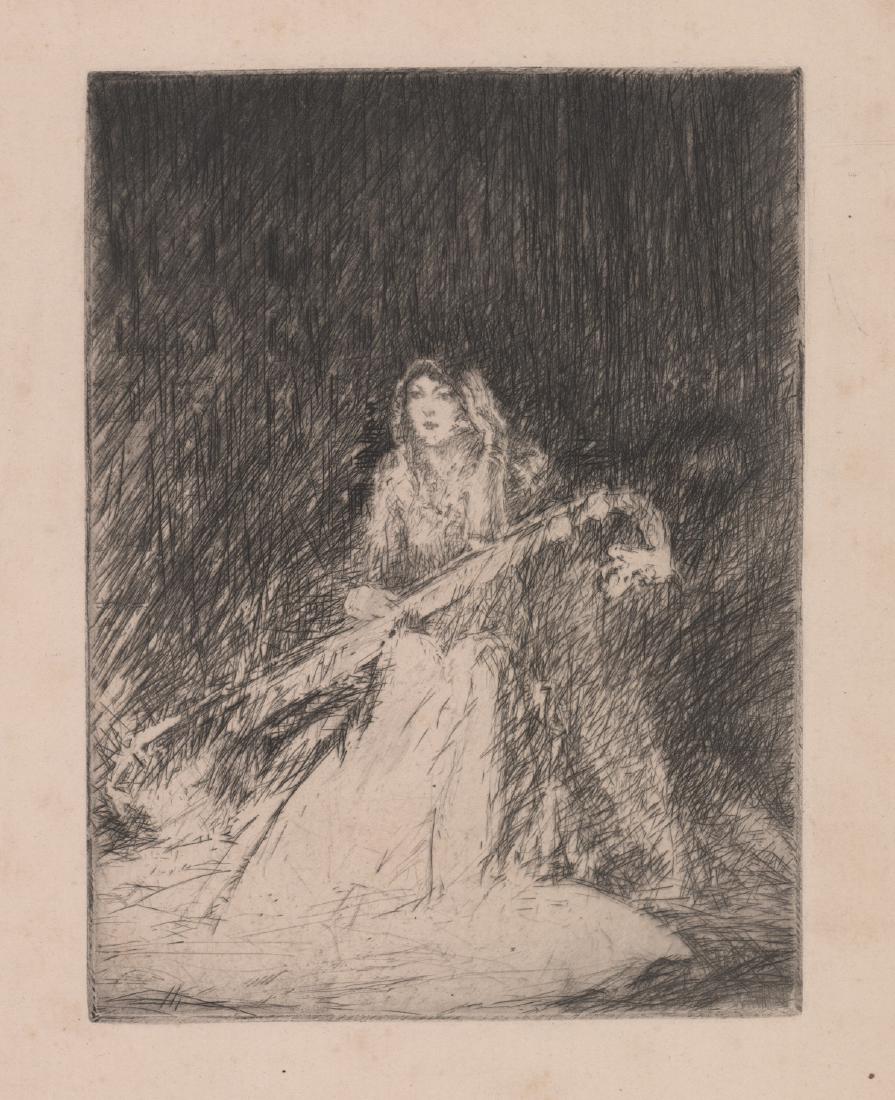 Troy Sylvanus Kinney Etching [Nude, Musician] (1 of 3)