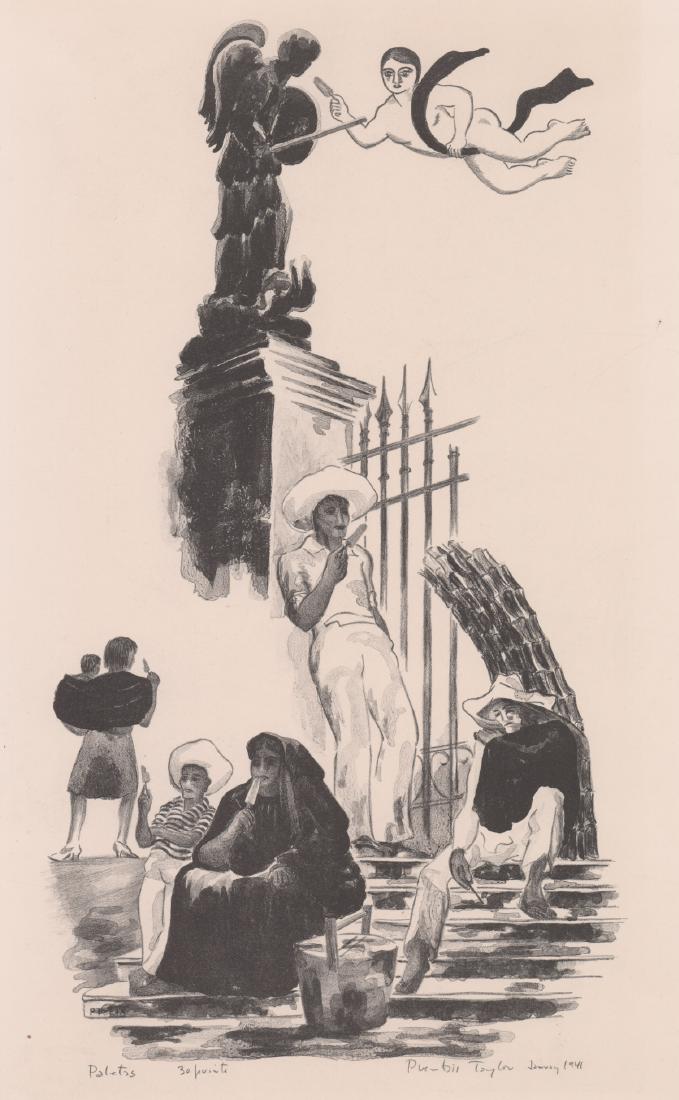 Prentiss Taylor Signed Litho [People on a Siesta] (1 of 4)