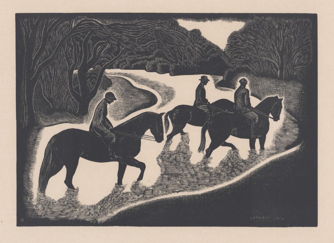 Barbara (Cook) Latham Woodcut [AAA, Horses] (1 of 6)