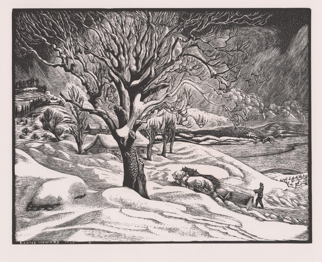Eloise Howard Woodcut [AAA, Snow Scene] (1 of 6)