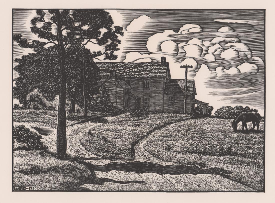 J.J. Lankes Woodcut [AAA, Farming Scene] (1 of 5)