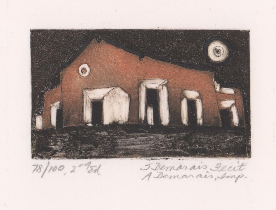 Joseph Demarais Etching [Native Style Dwellings] (1 of 4)