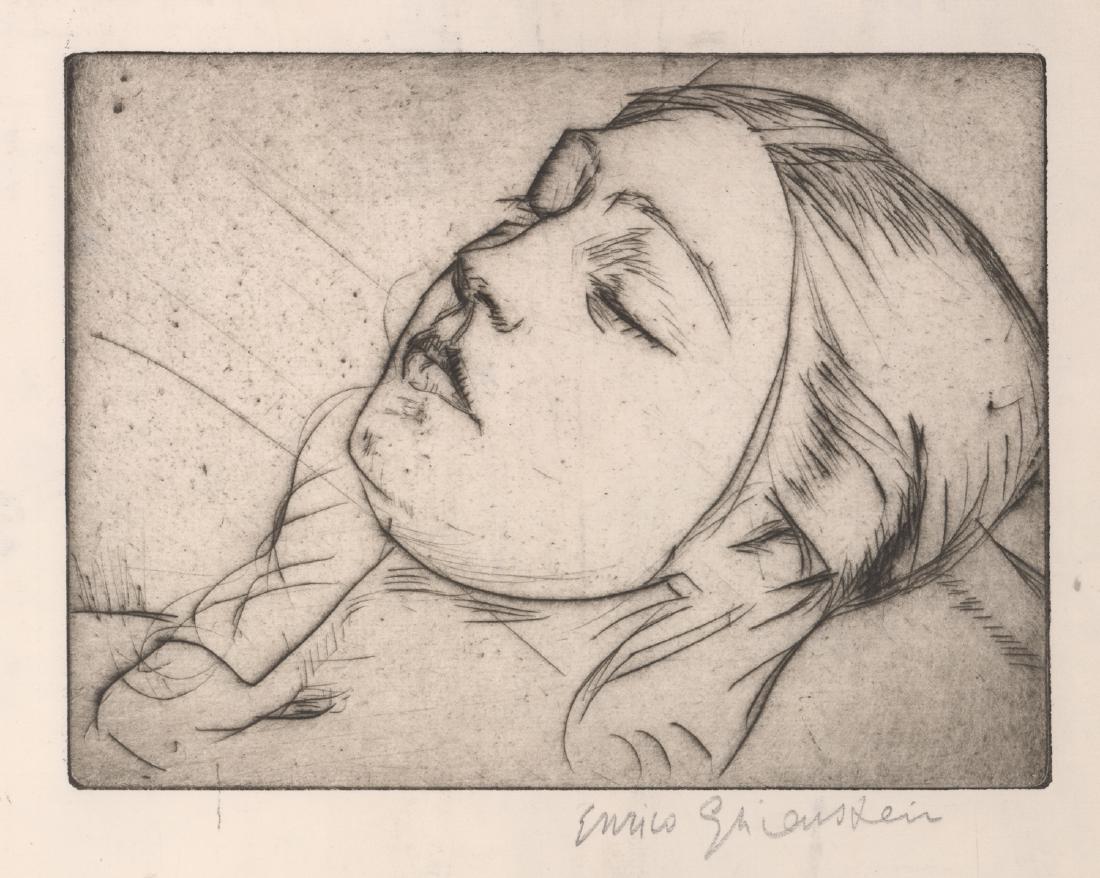 H. Enrico Glicenstein Signed Etching [Portrait] (1 of 4)