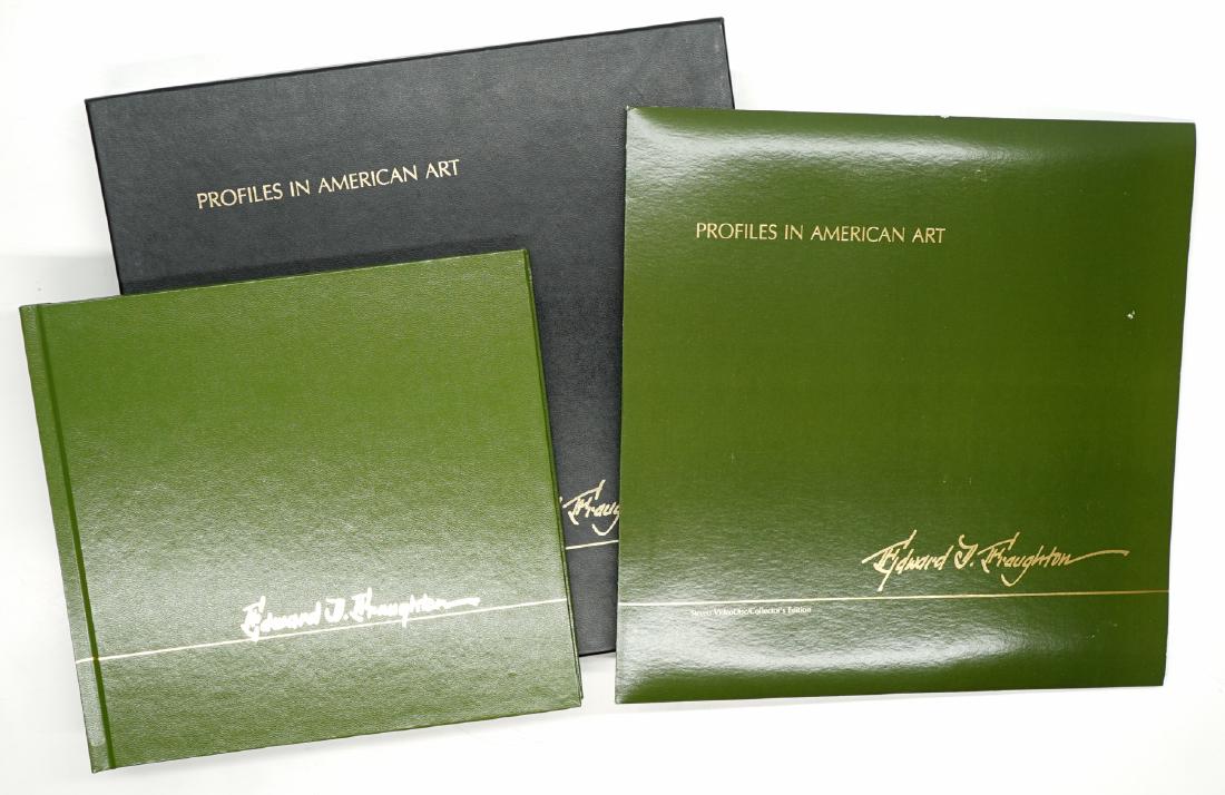 Edward James Fraughton Stereo Video Disk and Book: 'Profiles in American Art' by Edward James Fraughton stereo video disk and book, Published Ken Meyer Productions, 1982. A limited edition, signed collection. Profiles in American Art is a Film Series
