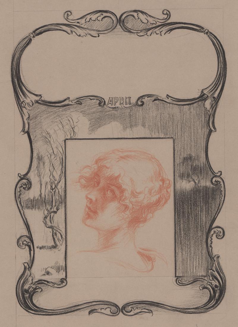 George T. Tobin Signed Etching/Drawing [Portrait] (1 of 4)