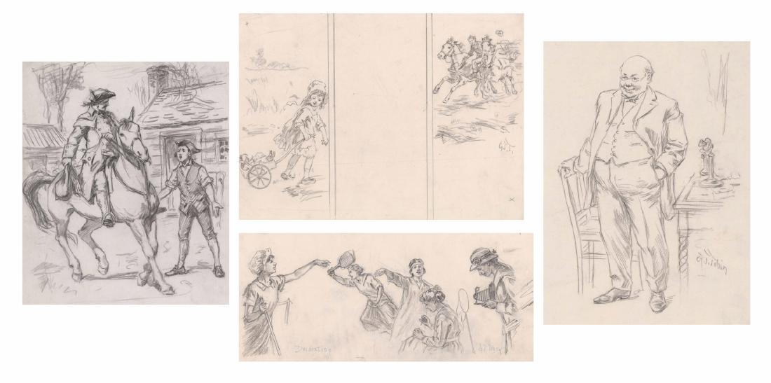 George T. Tobin Signed Drawings [Assorted Figures] (1 of 13)