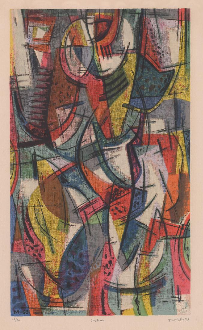 J Jesse McVicker Signed Color Aquatint [Abstract] (1 of 6)