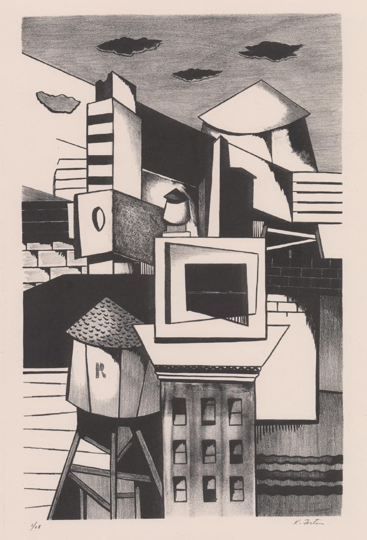 Karl Eugene Fortess Signed Lithograph [Cityscape] (1 of 5)