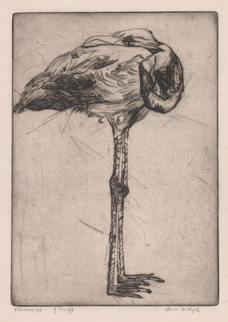 Ann Didyk Signed Etching [Flamingo, Proof] (1 of 5)