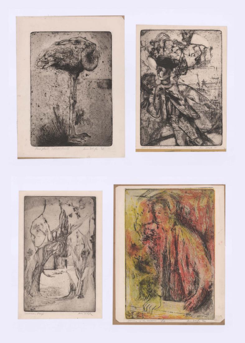 Ann Didyk Signed Etchings [Landscape, Figure, Bir] (1 of 3)
