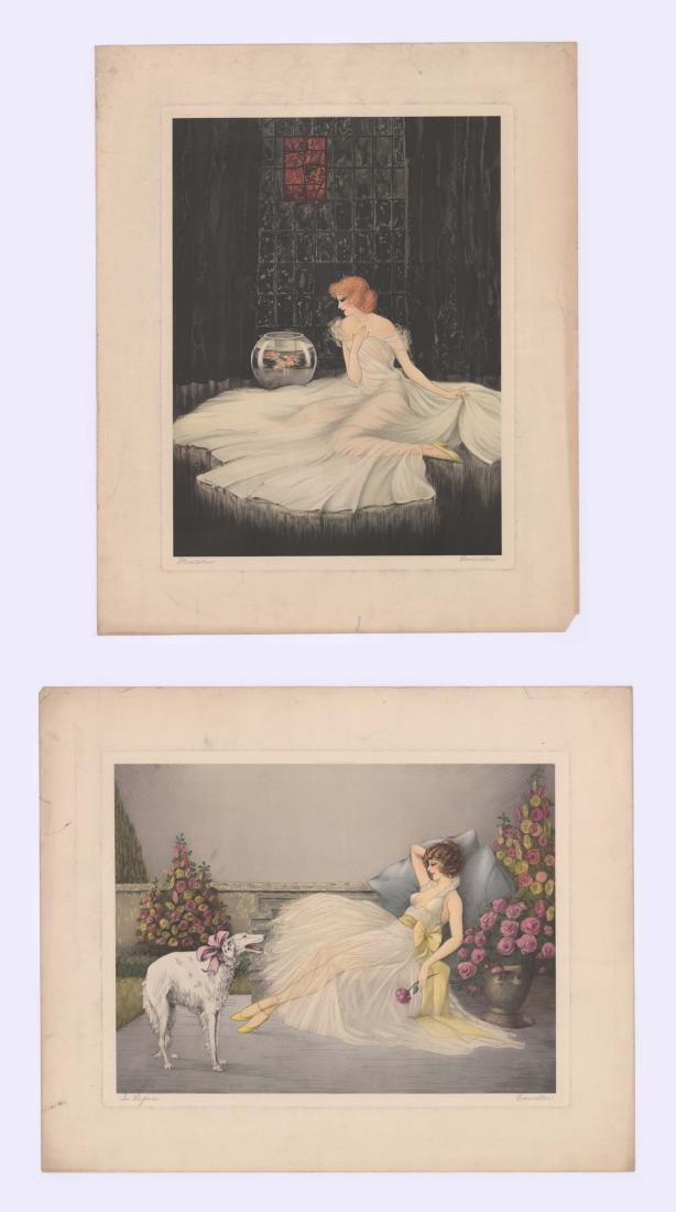 Courcelles Color Lithographs [Woman in Repose] (1 of 3)