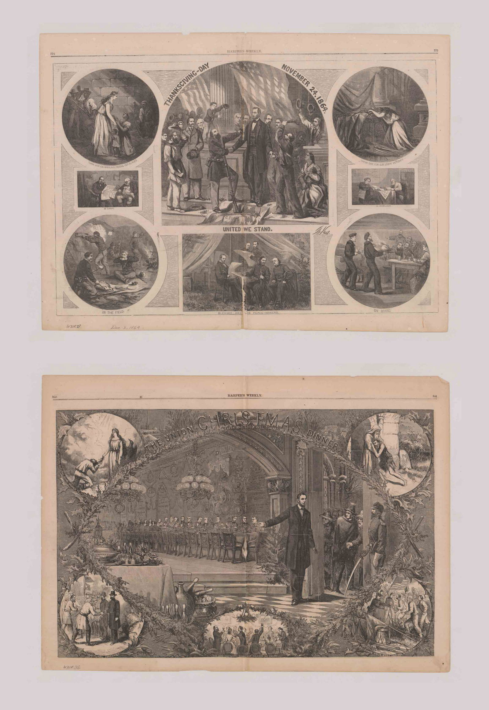 Harper Weekly Two-Page Prints [Lincoln, Civil War] (1 of 5)