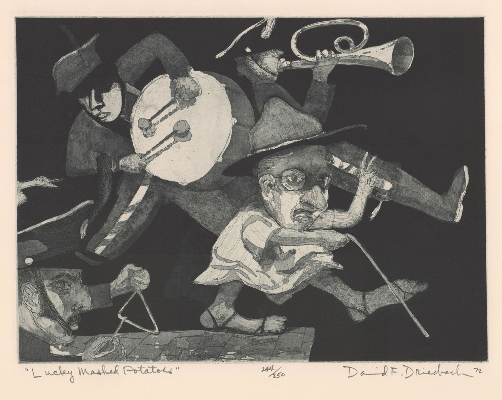 David Fraiser Driesbach Aquatint [AAA, Band Music] (1 of 6)