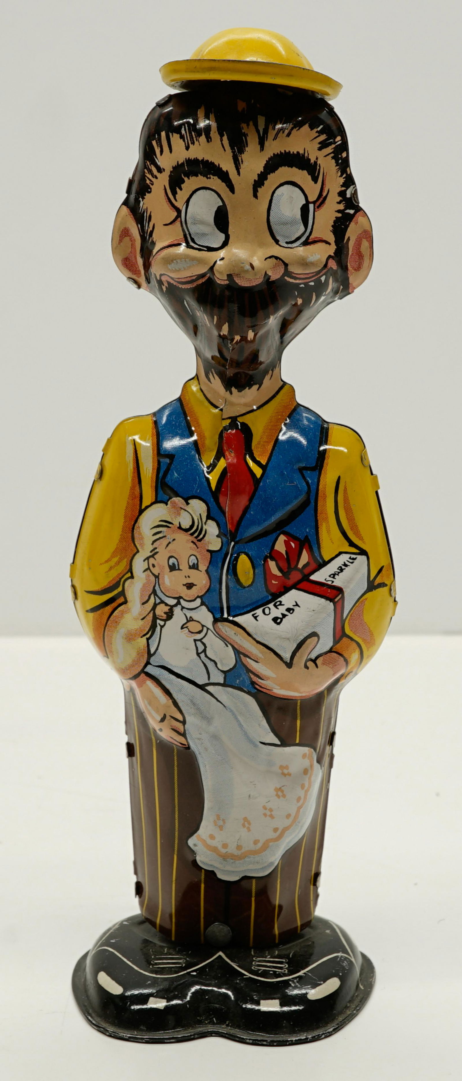 Marx B.O. Plenty Tin Toy Wind-up Toy: Marx B.O. Plenty tin toy wind-up toy. Does not quite operate fully, overall G-VG/VG. If lot is absent of a condition report a condition report may be requested via email. Condition report is provided