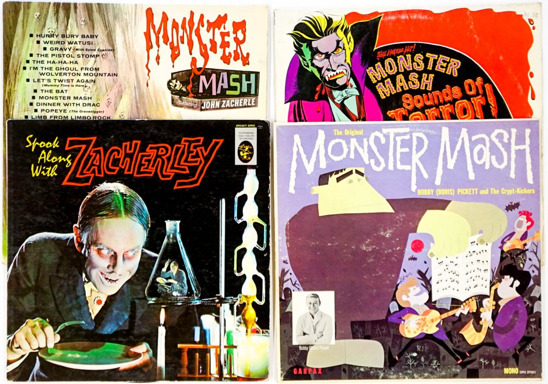 Monster (4) Albums; Monster Mash and More: Group of four monster albums. Monster Mash and More. Includes: 1) Monster Mash featuring John Zacherle; Parkway P 7018, light scratches, needs cleaning, G. 2) Spook Along With Zacherle; Electra EKL 19