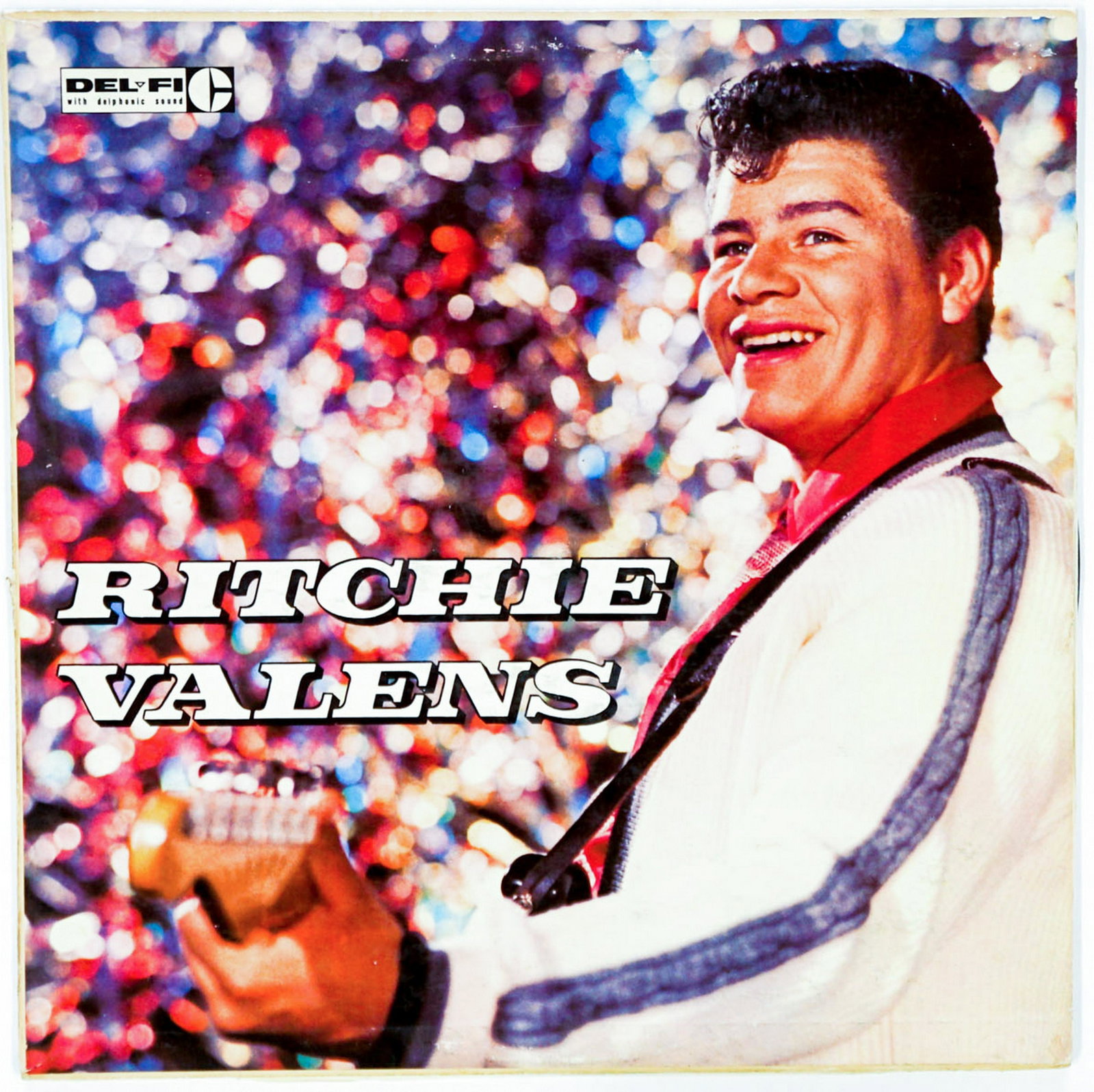 Ritchie Valens Album Error on Back Cover: Ritchie Valens Album with incorrect song title on back cover; I Got A Gal (Girl) Named Sue. Del Fi DFLP 1201. Cover split at lower edge, vinyl has light scratches, G-VG. Provenance Private Estate Spok