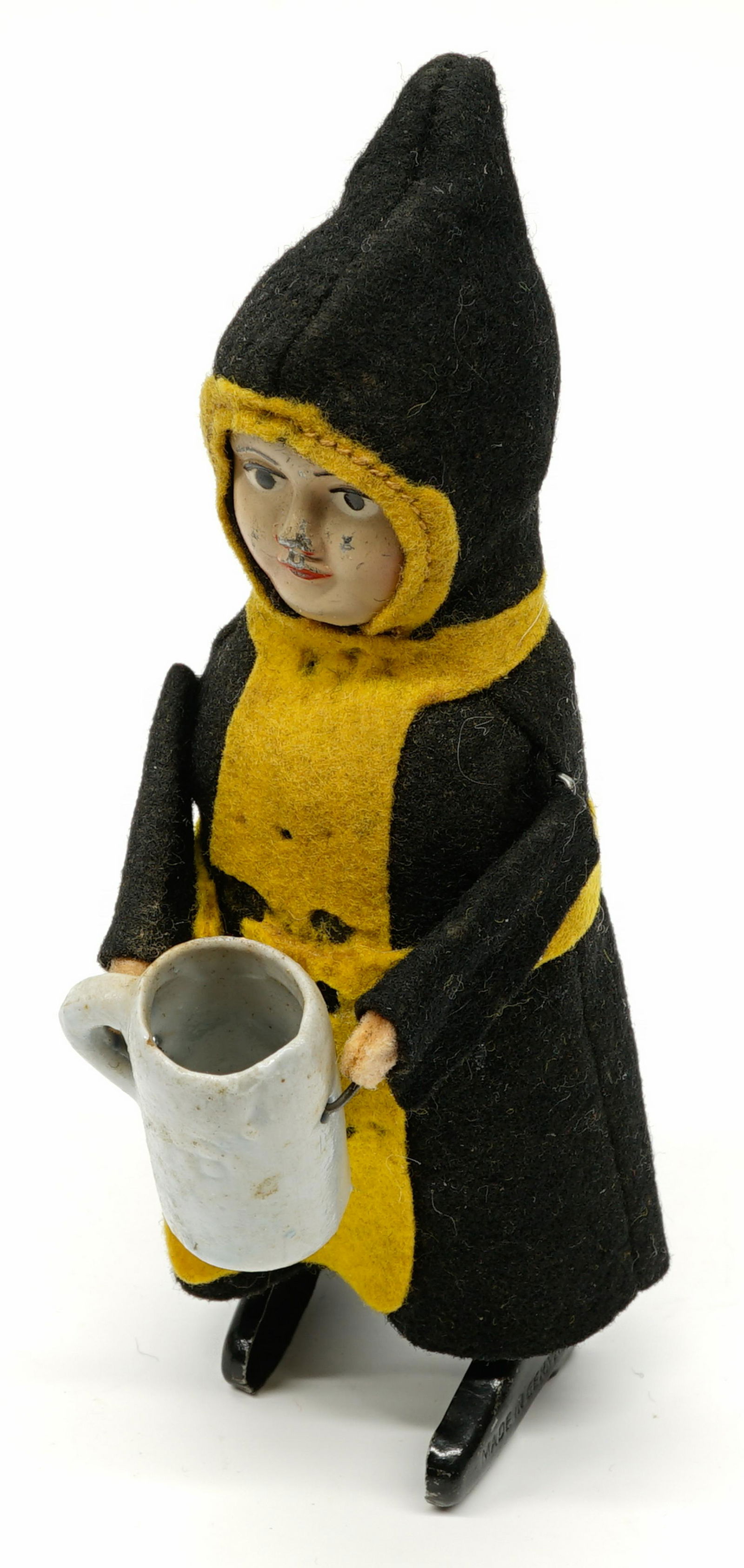 Schuco Beer Drinking Monk: Schuco beer drinking monk measuring 5.375 inches. In working order with some moth damage to robe. If lot is absent of a condition report a condition report may be requested via email. Condition report