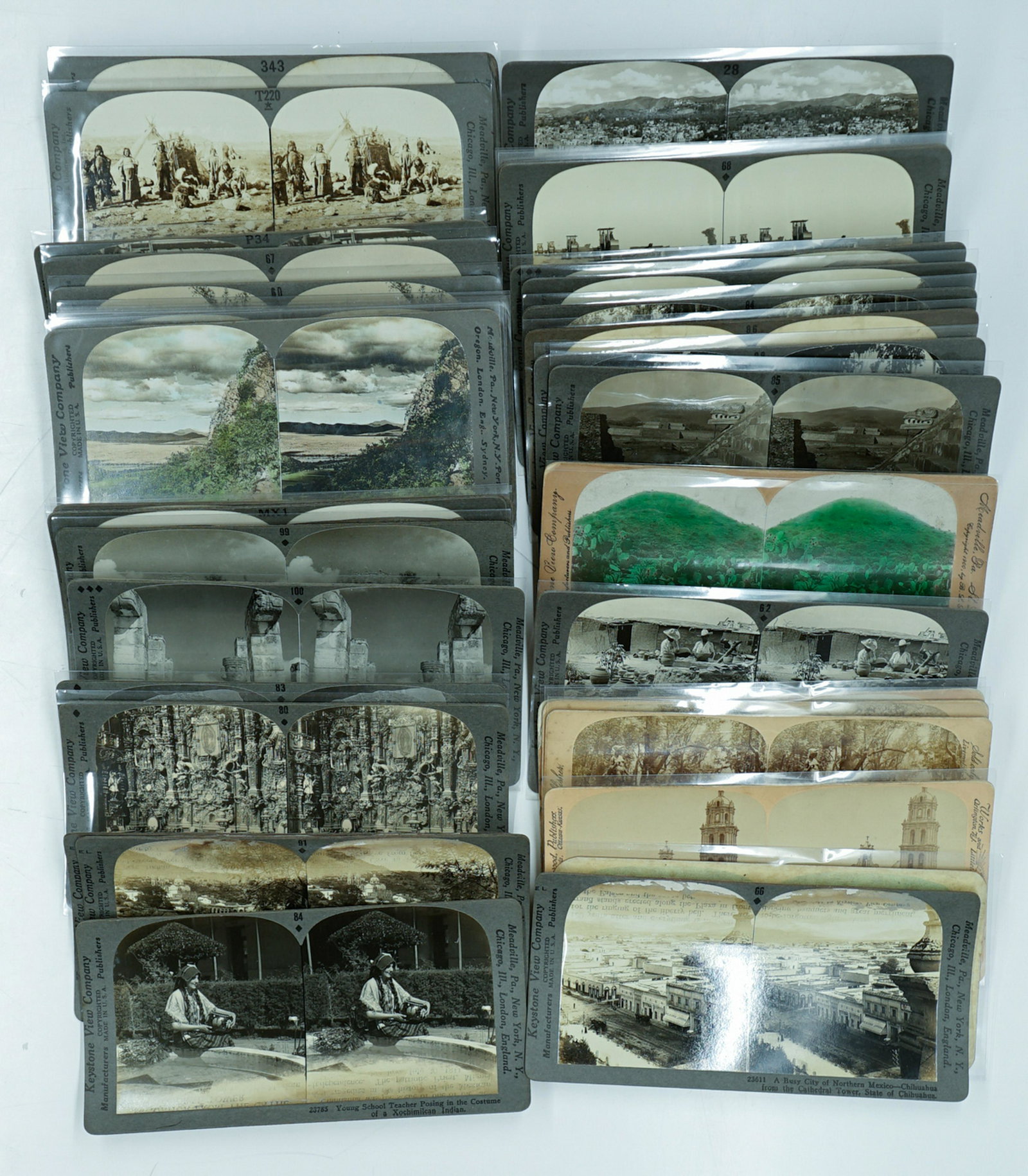 Antique Stereoviews [North America] (41): Mexico and Greenland. Group of (41) antique stereoviews. Curved and slightly curved mounts. Provenance: Texas collection. If lot is absent of a condition report a condition report may be requested via