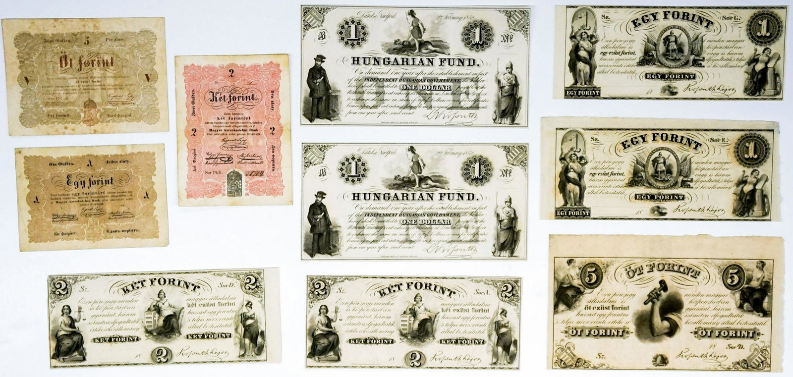 Hungarian Vintage Notes (10): Ten Hungary vintage notes. Condition varies. If lot is absent of a condition report a condition report may be requested via email. Condition report is provided as an opinion only and is no guarantee a