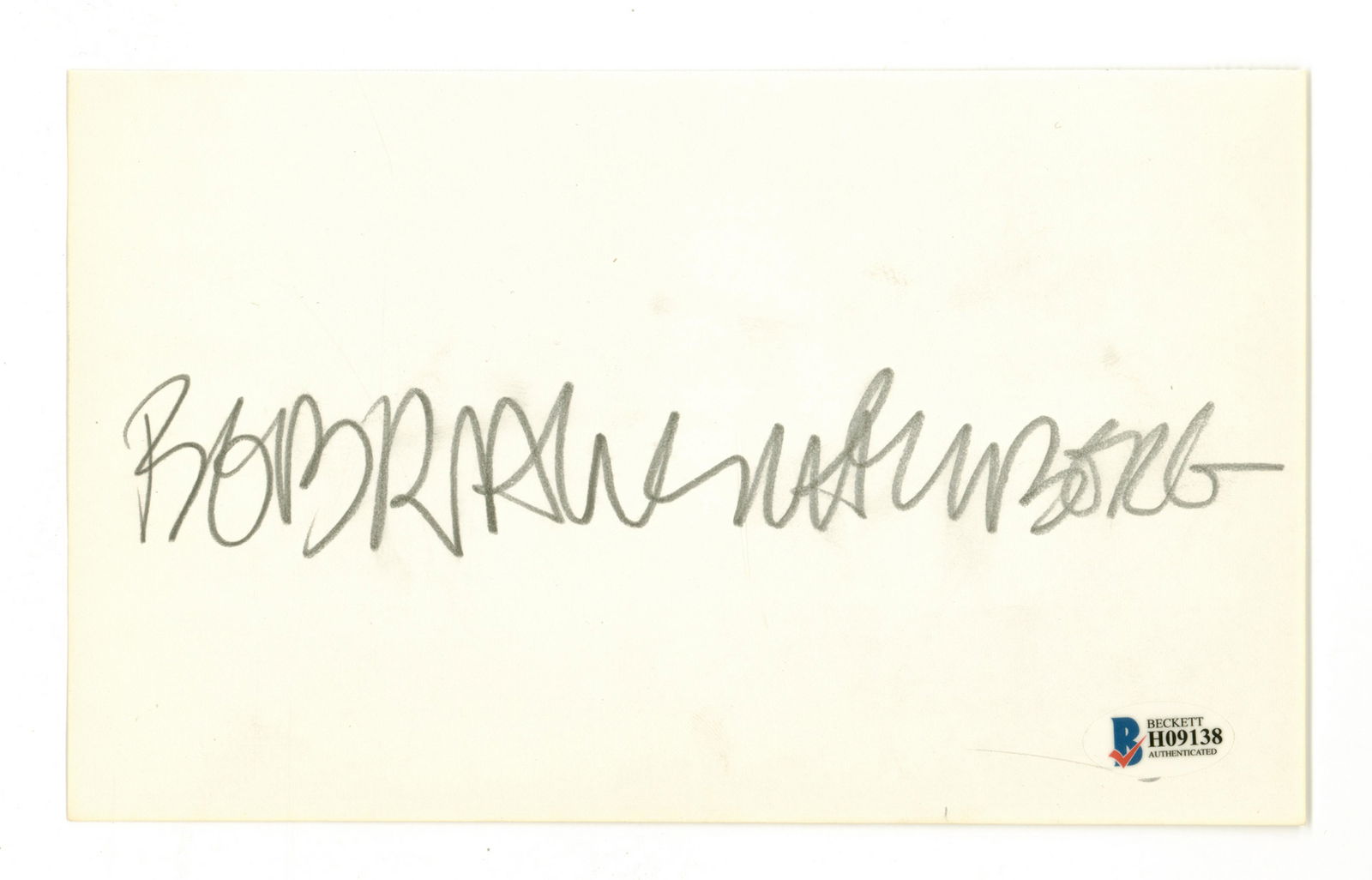 Robert Rauschenberg Signed Cut Beckett COA: Robert Rauschenberg signed cut. Measures 5-in. x 8.25-in. and is signed in pencil. Includes COA from Beckett Authentication Services #H09138. NM-MT. Unframed, loose and not glued or mounted. Condition