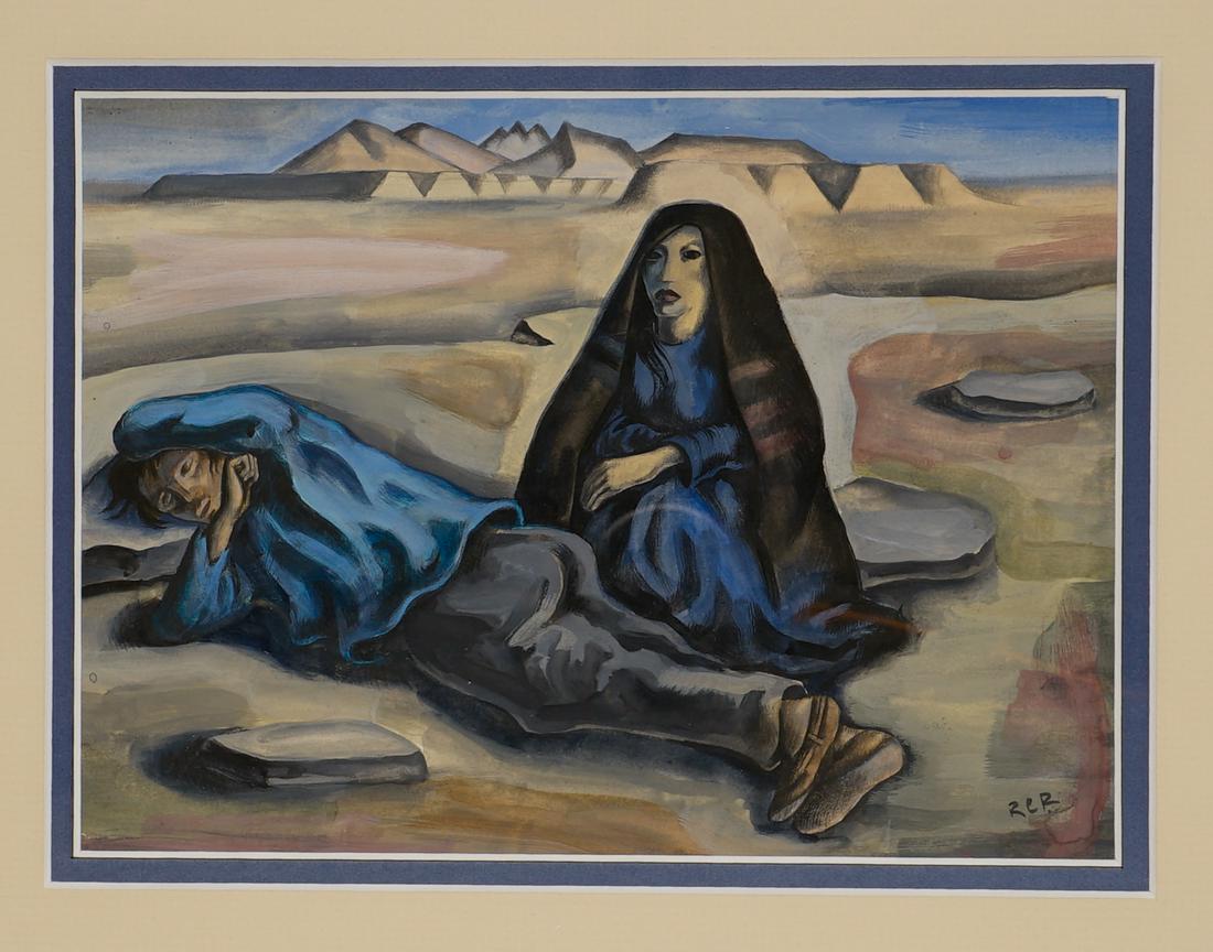 Rudolph Von Ripper (1905 - 1960) Original: Rudolph Von Ripper (1905 - 1960) watercolor and gouache on paper. Framed, measures 6.25 in. x 8.25 in. sight size and 11.875 in. x 14 in. Appears to be in excellent condition, not inspected out of fra