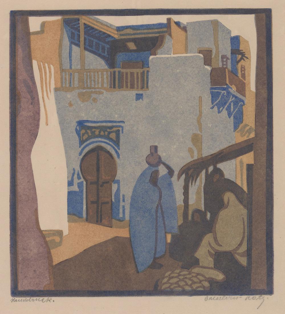 Norbertine von Bresslern-Roth Woodcut [Market]: Norbertine von Bresslern-Roth (Austria 1891 - 1978) Woodcut. Signed 'Bresslern-Roth' in pencil lower right. Title 'The Blue House' in pencil lower left of sheet. Indiscernible writing in pencil lower 