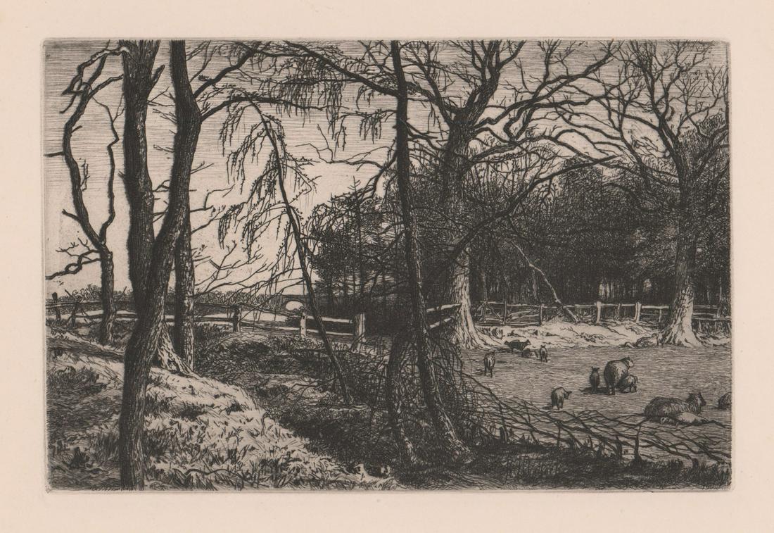 R. S. Chattock Etching/Drypoint [Farm Scene] (1 of 3)