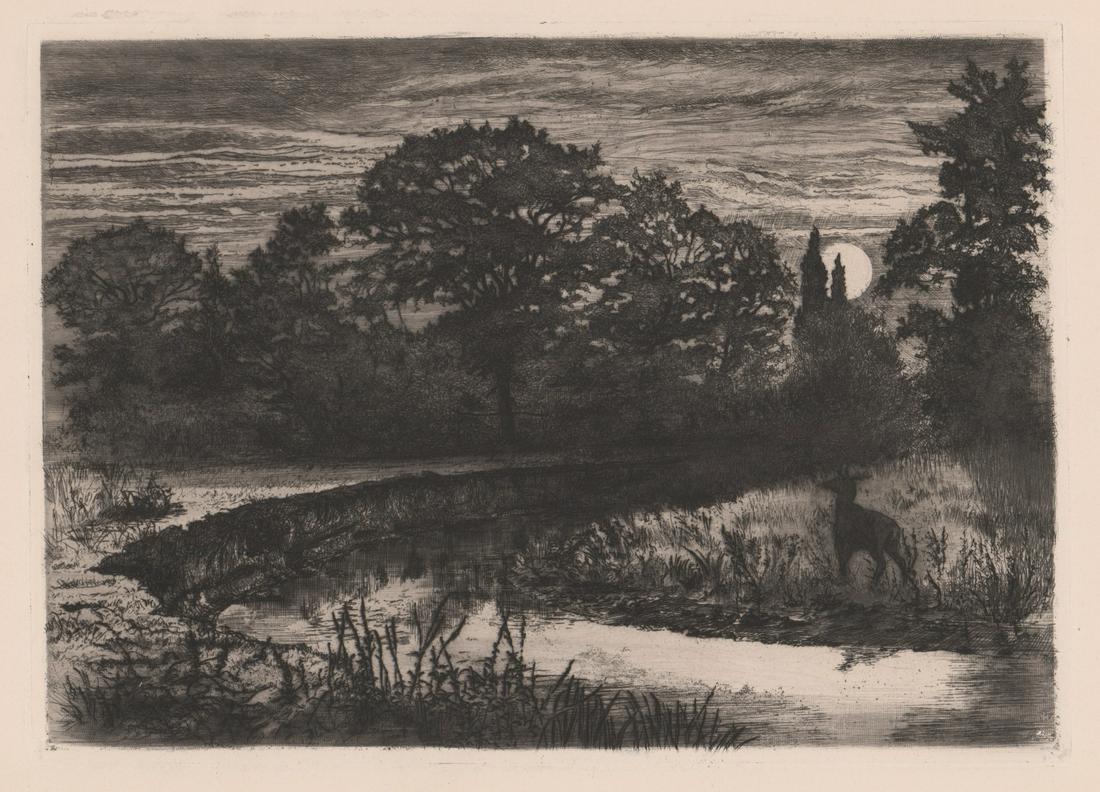 P. G. Hamerton Etching/Drypoint [Moon on River] (1 of 3)
