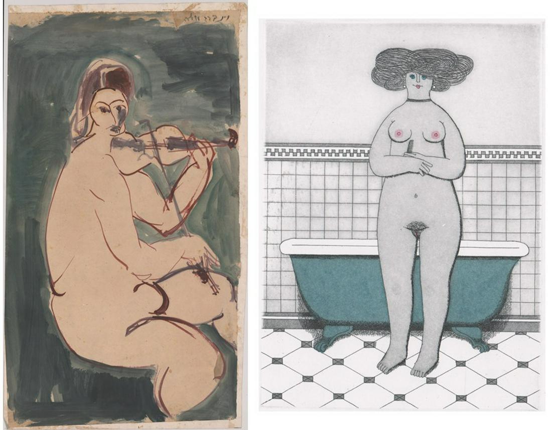 Jan Balet Etching/Unsigned Watercolor [Nudes] (1 of 7)