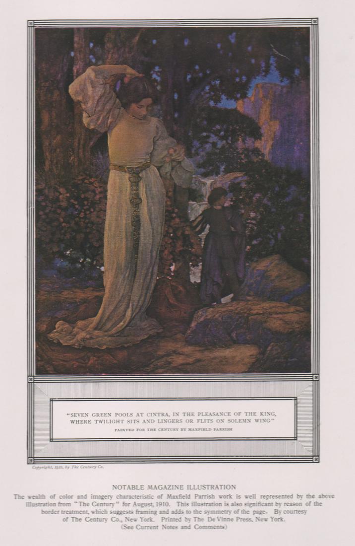 Maxfield Frederick Parrish Print [IllustrationArt]: Maxfield Frederick Parrish (American 1870 - 1966) illustration print. Print is an illustration from 'The Century' magazine, original published August 1910. Information regarding print on bottom center