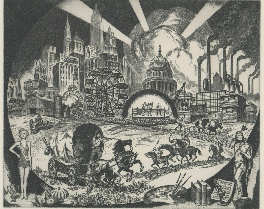 Ralph Fabri Etching [Satire] (1 of 5)